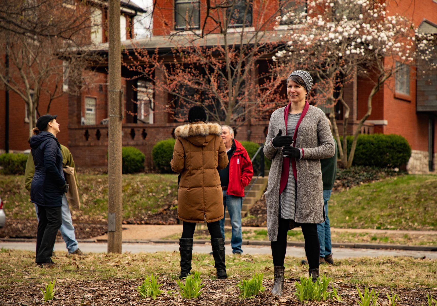 Neighbors Gather for Social Distancing Happy Hour during Stay-At-Home Mandate due to the Spread of the Coronavirus